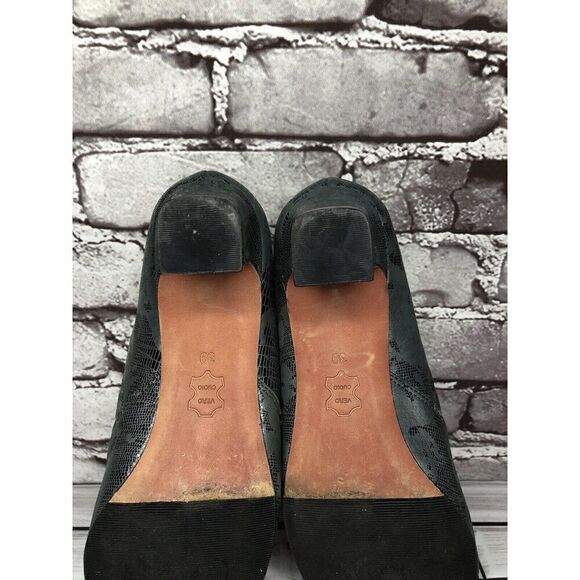 Oh! Healthy Heels Blue Gray Leather Croc Print Ankle Heel Booties Women Sz 39EU - Picture 16 of 16